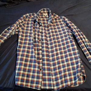 Vintage Uniqlo red and blue trippy flannel